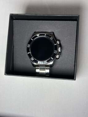AW12 Stainless Steel Bluetooth Smart Watch Fitness Tracker with Rotating Bezel.